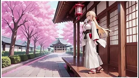 Blonde Miko In The Shrine! Forbidden Whispers Under Cherry Blossoms, White Skirt Too Revealing!